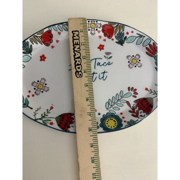 Taco Tuesday Let's Taco Bout It Platter‎ 12"x 8" Salsa Queso Bowl 4" Fiesta - Picture 9 of 13